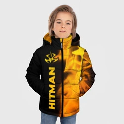 Куртка зимняя для мальчика Hitman - gold gradient по-вертикали, цвет: 3D-черный — фото 2