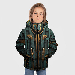 Куртка зимняя для мальчика Абстрактный узор в египетском стиле, цвет: 3D-черный — фото 2