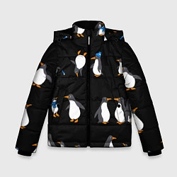 Куртка зимняя для мальчика Веселая семья пингвинов, цвет: 3D-черный