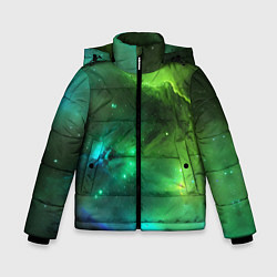 Зимняя куртка для мальчика Бескрайний космос зелёный