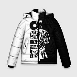 Куртка зимняя для мальчика Kudo черно-белое, цвет: 3D-черный