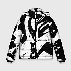 Зимняя куртка для мальчика Экспрессивная чб абстракция