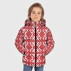 Куртка зимняя для мальчика Макошь - славянские обережные узоры, цвет: 3D-светло-серый — фото 2