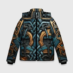 Куртка зимняя для мальчика Асимметричный узор в скандинавском стиле, цвет: 3D-светло-серый