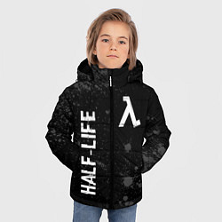Куртка зимняя для мальчика Half-Life glitch на темном фоне вертикально, цвет: 3D-черный — фото 2