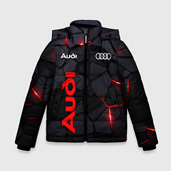 Куртка зимняя для мальчика Audi черные плиты с эффектом свечения, цвет: 3D-черный