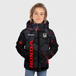 Куртка зимняя для мальчика Honda черные плиты с эффектом свечения, цвет: 3D-черный — фото 2