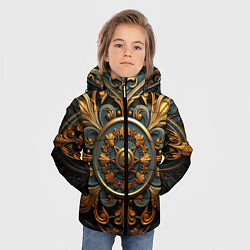 Куртка зимняя для мальчика Круглый орнамент в викингском стиле, цвет: 3D-черный — фото 2