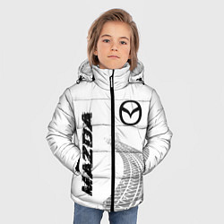 Куртка зимняя для мальчика Mazda speed на светлом фоне со следами шин вертика, цвет: 3D-черный — фото 2