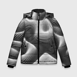 Куртка зимняя для мальчика Чёрно белый точечный абстрактный фон, цвет: 3D-светло-серый