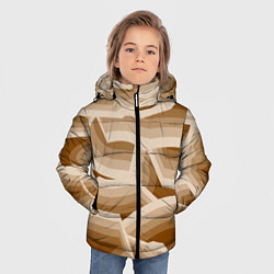 Куртка зимняя для мальчика Кофейные линии, цвет: 3D-черный — фото 2