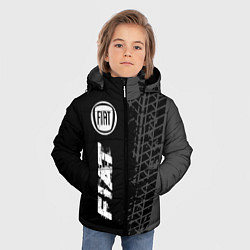 Куртка зимняя для мальчика Fiat speed на темном фоне со следами шин по-вертик, цвет: 3D-черный — фото 2