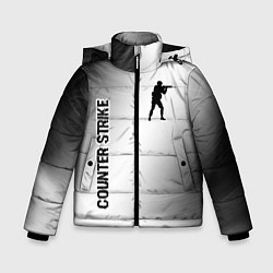 Куртка зимняя для мальчика Counter Strike glitch на светлом фоне вертикально, цвет: 3D-черный