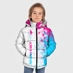 Куртка зимняя для мальчика No Mans Sky neon gradient style по-вертикали, цвет: 3D-черный — фото 2