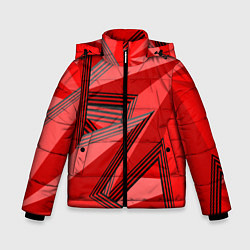 Куртка зимняя для мальчика Многолучевые звезды, цвет: 3D-красный