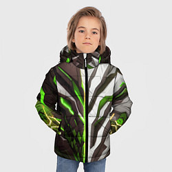 Куртка зимняя для мальчика Броня адская и райская зелёная, цвет: 3D-светло-серый — фото 2