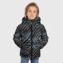 Куртка зимняя для мальчика Паттерн чешуя дракона, цвет: 3D-черный — фото 2