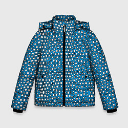 Зимняя куртка для мальчика Белые пузырьки на синем фоне