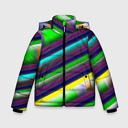 Зимняя куртка для мальчика Размытые абстрактные полосы