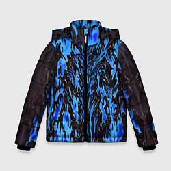 Куртка зимняя для мальчика Демонический доспех синий, цвет: 3D-светло-серый