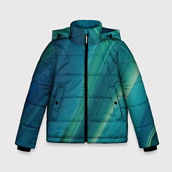 Куртка зимняя для мальчика Сине-зелёная жидкая текстура - нейросеть, цвет: 3D-черный