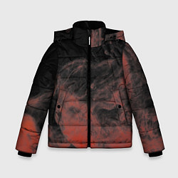 Зимняя куртка для мальчика Красный дым на чёрном