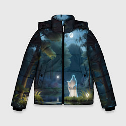 Куртка зимняя для мальчика Одинокий призрак в лесу, цвет: 3D-черный
