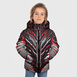 Куртка зимняя для мальчика Киберпанк доспех красный, цвет: 3D-черный — фото 2
