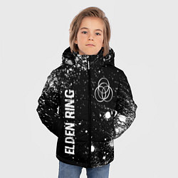 Куртка зимняя для мальчика Elden Ring glitch на темном фоне вертикально, цвет: 3D-черный — фото 2