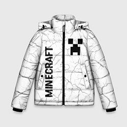 Куртка зимняя для мальчика Minecraft glitch на светлом фоне вертикально, цвет: 3D-черный