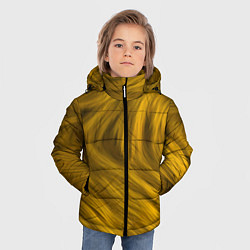 Куртка зимняя для мальчика Текстура желтой шерсти, цвет: 3D-черный — фото 2