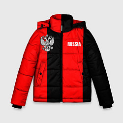 Куртка зимняя для мальчика Красный и черный - герб РФ, цвет: 3D-черный