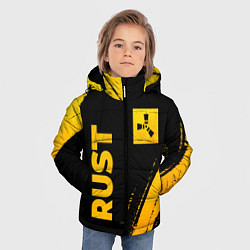 Куртка зимняя для мальчика Rust - gold gradient вертикально, цвет: 3D-черный — фото 2