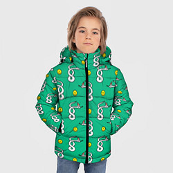 Куртка зимняя для мальчика Рождественская санта змея, цвет: 3D-черный — фото 2