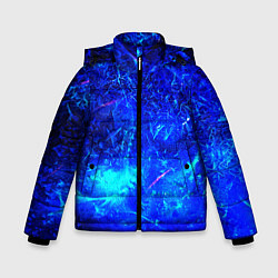 Куртка зимняя для мальчика Синий лёд и снежинки, цвет: 3D-черный