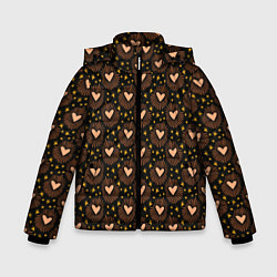Куртка зимняя для мальчика Волшебные сердечки, цвет: 3D-светло-серый
