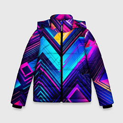 Зимняя куртка для мальчика Геометрическая неоновая абстракция