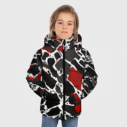 Куртка зимняя для мальчика Кляксы чёрные и красные, цвет: 3D-красный — фото 2