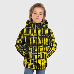 Куртка зимняя для мальчика Смазанная краска чёрная и жёлтая, цвет: 3D-черный — фото 2