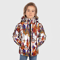 Куртка зимняя для мальчика Ловцы снов этническое искусство, цвет: 3D-черный — фото 2