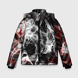 Куртка зимняя для мальчика Серый дым узоры, цвет: 3D-черный
