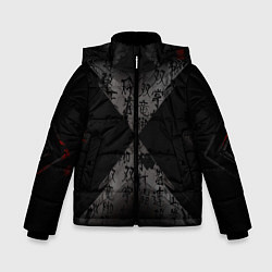 Куртка зимняя для мальчика Японские иероглифы текстуры, цвет: 3D-черный