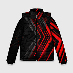 Куртка зимняя для мальчика Японский стиль и стрелки, цвет: 3D-черный