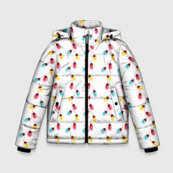 Зимняя куртка для мальчика Новогодняя разноцветная гирлянда