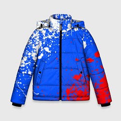 Куртка зимняя для мальчика Флаг России - брызги, цвет: 3D-светло-серый