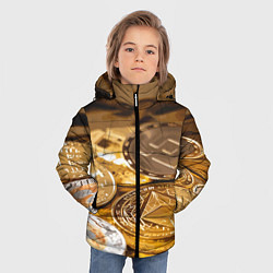 Куртка зимняя для мальчика Виртуальные монеты, цвет: 3D-светло-серый — фото 2