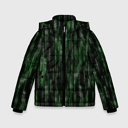 Куртка зимняя для мальчика Матричный паттерн, цвет: 3D-черный