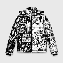 Зимняя куртка для мальчика Billie Eilish чернобелые битва лого