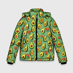 Зимняя куртка для мальчика Авокадо и сердечки