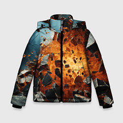 Куртка зимняя для мальчика Большой взрыв камней, цвет: 3D-черный